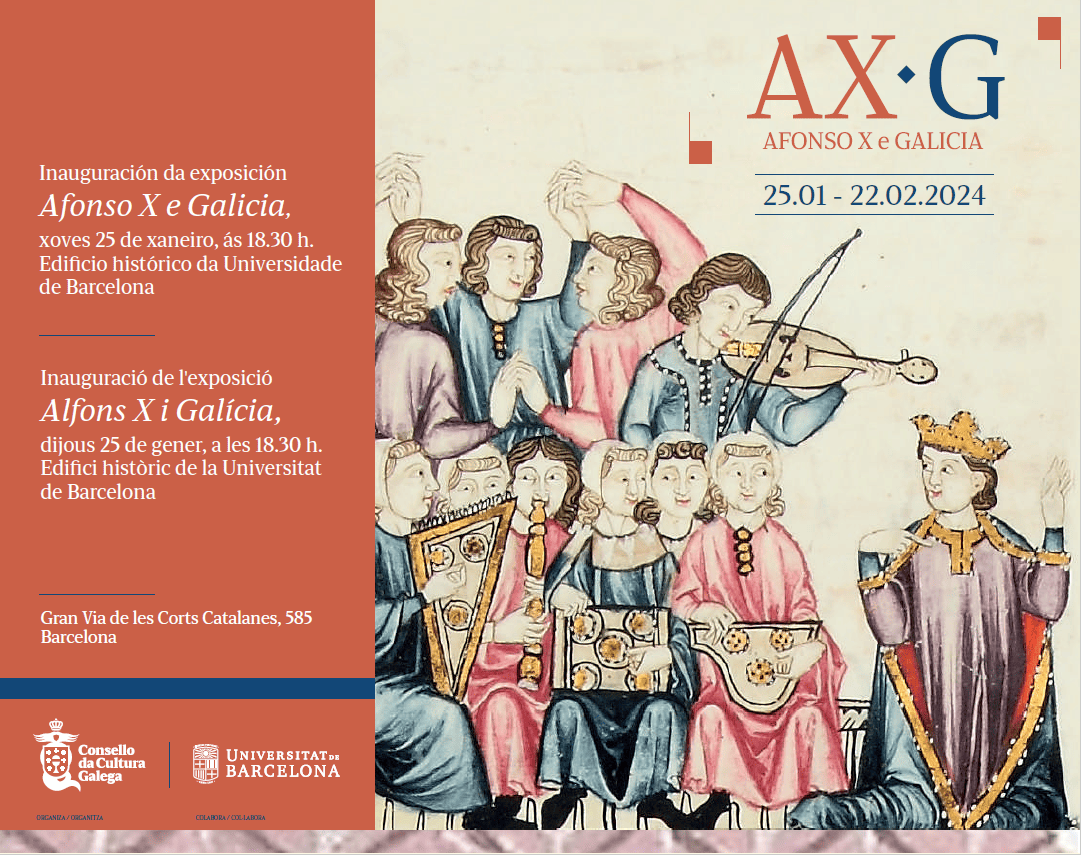 Exposición “Alfons X i Galícia”, Universidad de Barcelona, del 25 de enero al 22 de febrero