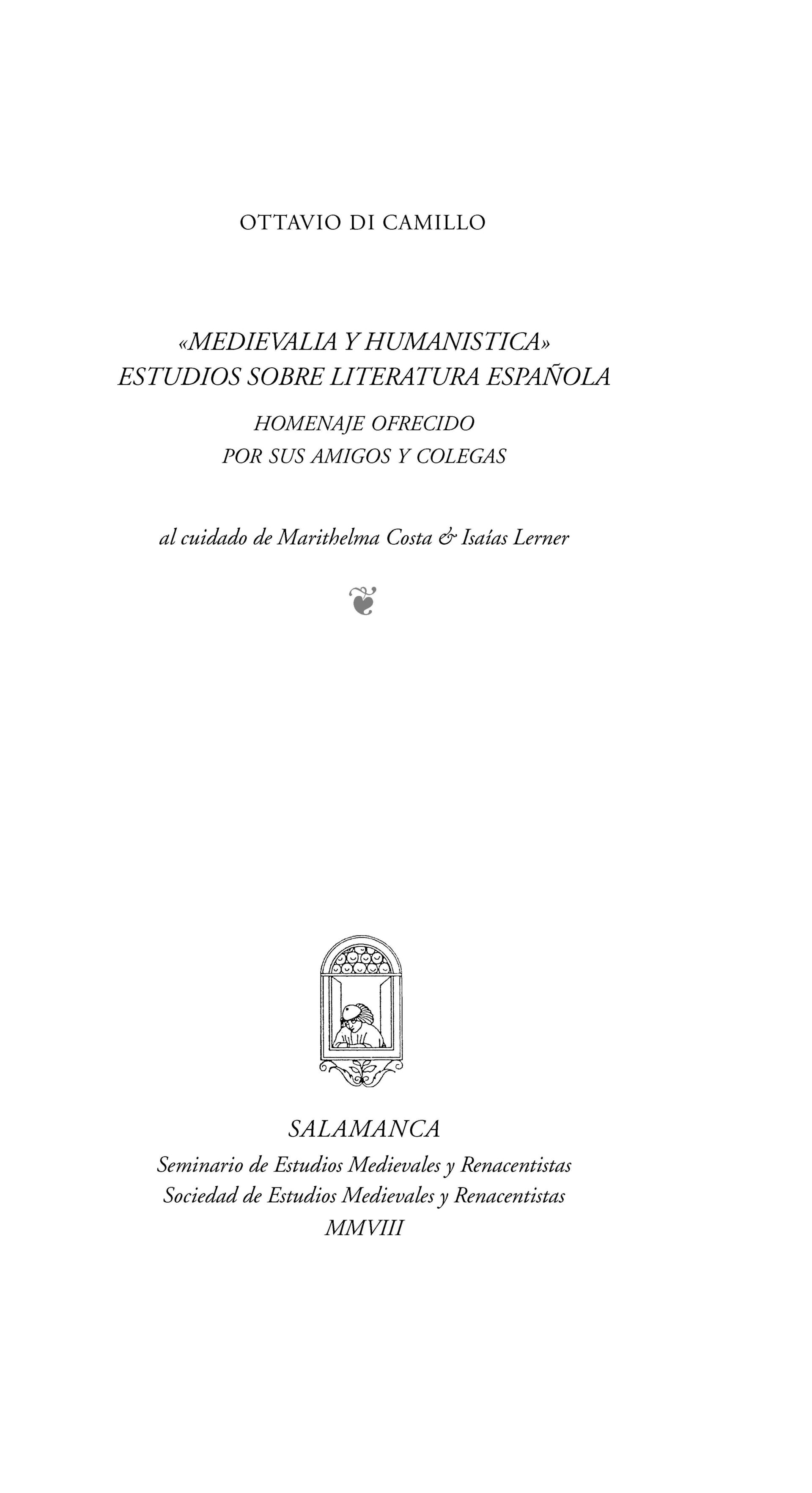 «Medievalia y Humanistica» Estudios sobre literatura española